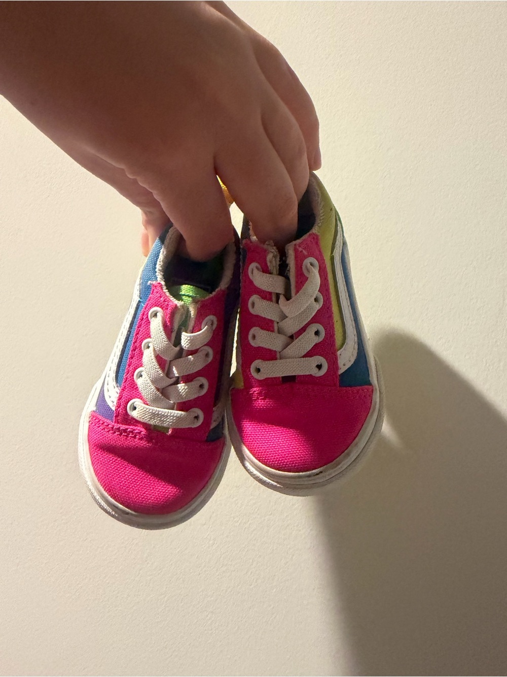 Vans Kids Colorblock Canvas Sneakers - Pink, Blue & Green